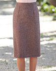 Roseburn Multi Coloured Pure Wool Straight Skirt